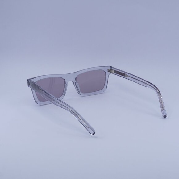 Saint Laurent SL461 BETTY 013 Sunglasses Grey Rectangle Frame, Violet Lenses - Picture 8 of 13
